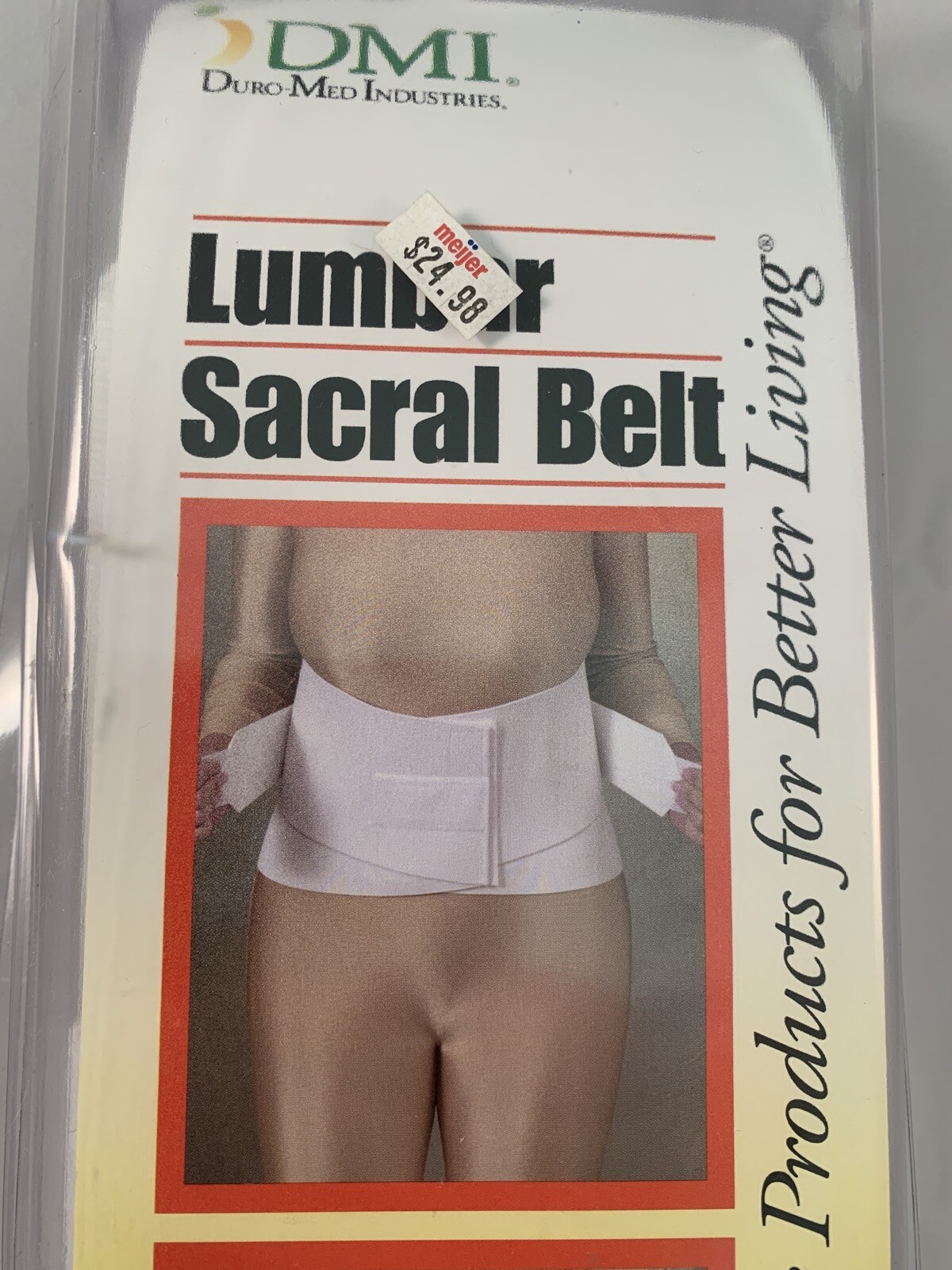 Lumbar Sacral Support Belt Back Pain Wrap Small 24-30” White New DMI Adjustable
