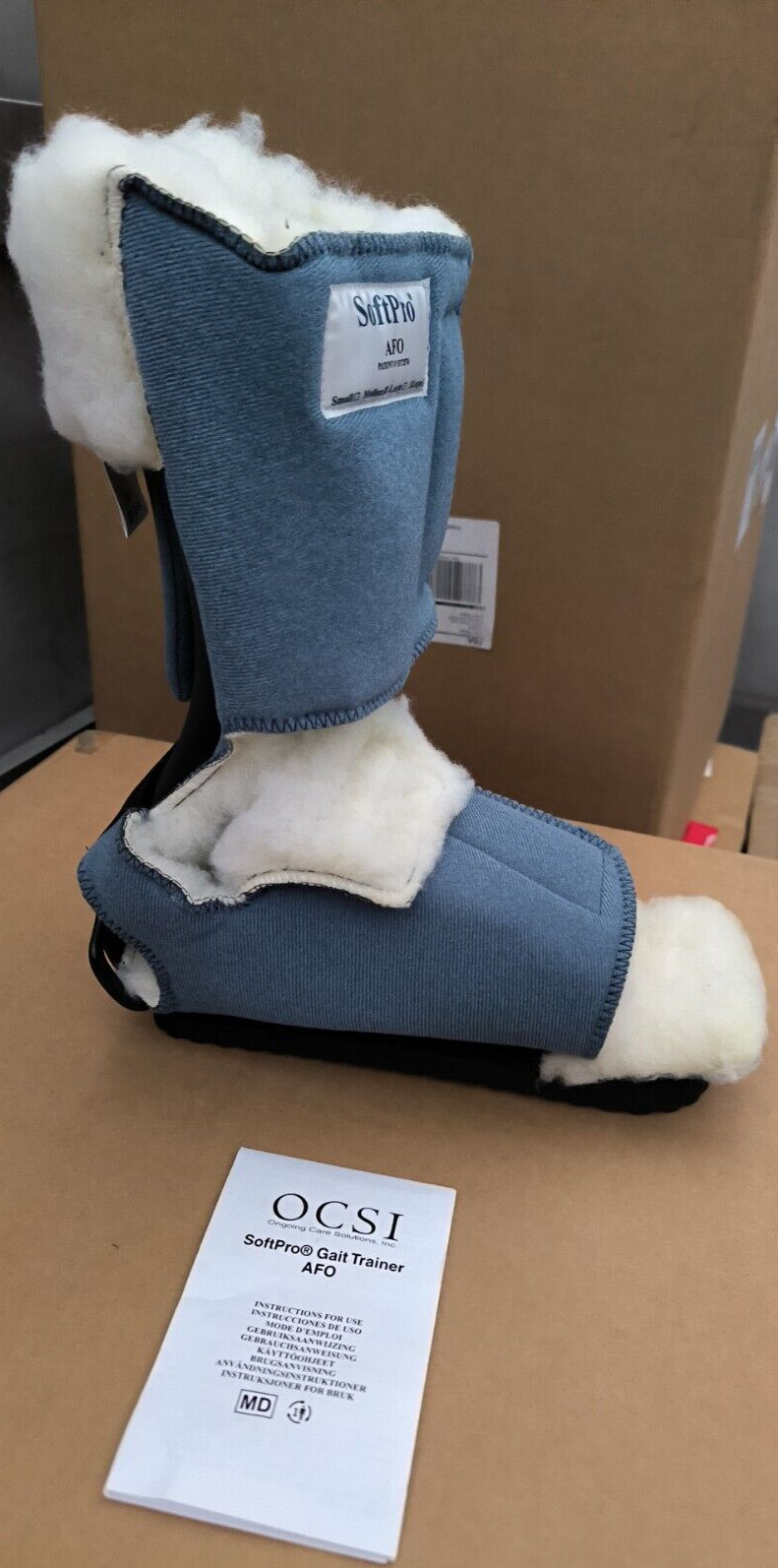 SoftPro Gait Trainer AFO Boot Medium Smooth (no Front Strap,blue) 1 PCs.
