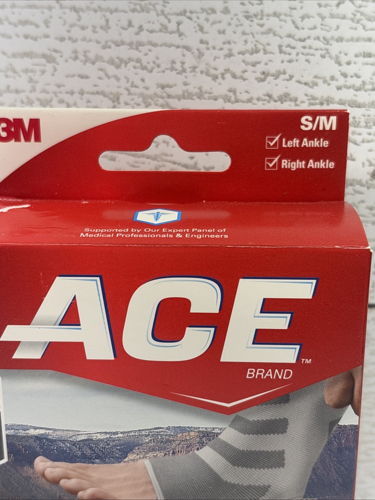 ACE Compression Ankle Support, Gray, S/M – 1 Unit
