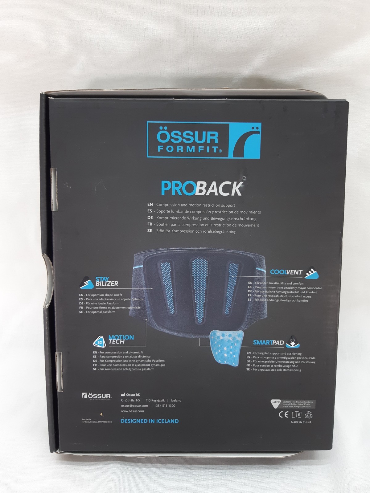 OSSUR FORMFIT PRO BACK BACK SUPPORT BRACE MEDIUM – NEW (B)
