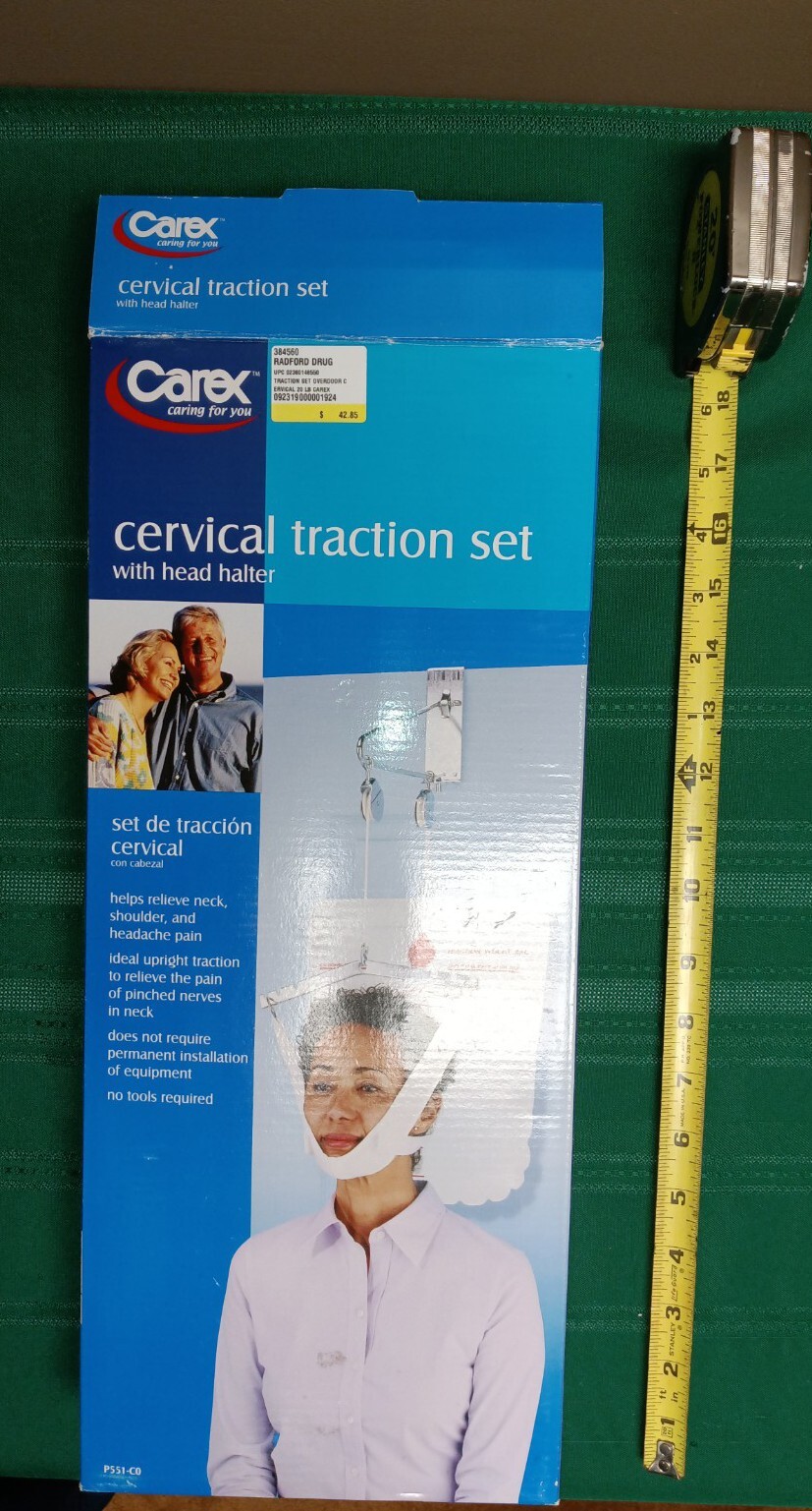 Neck Traction Collar, Carex Cervical Neck Therapy, OPEN Box