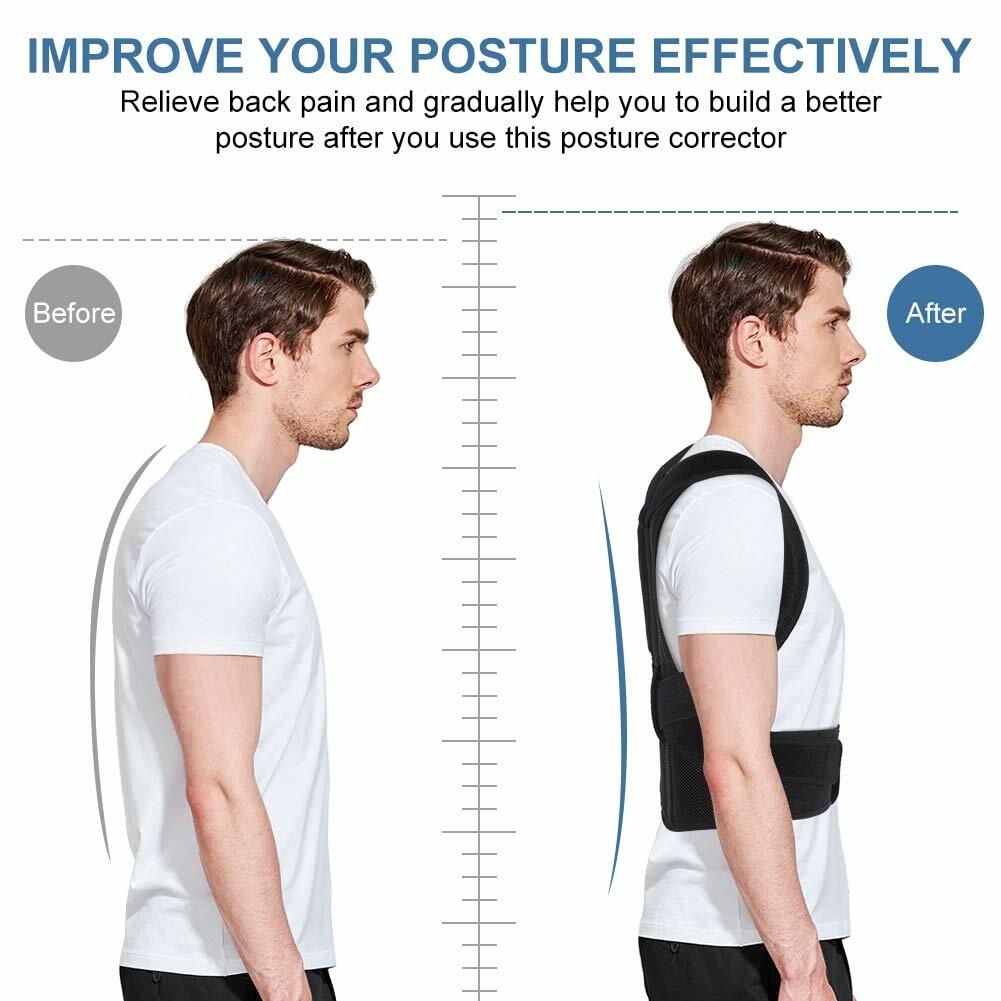 For Men Women Adjustable Posture Corrector Low Back Support Shoulder Brace Belt