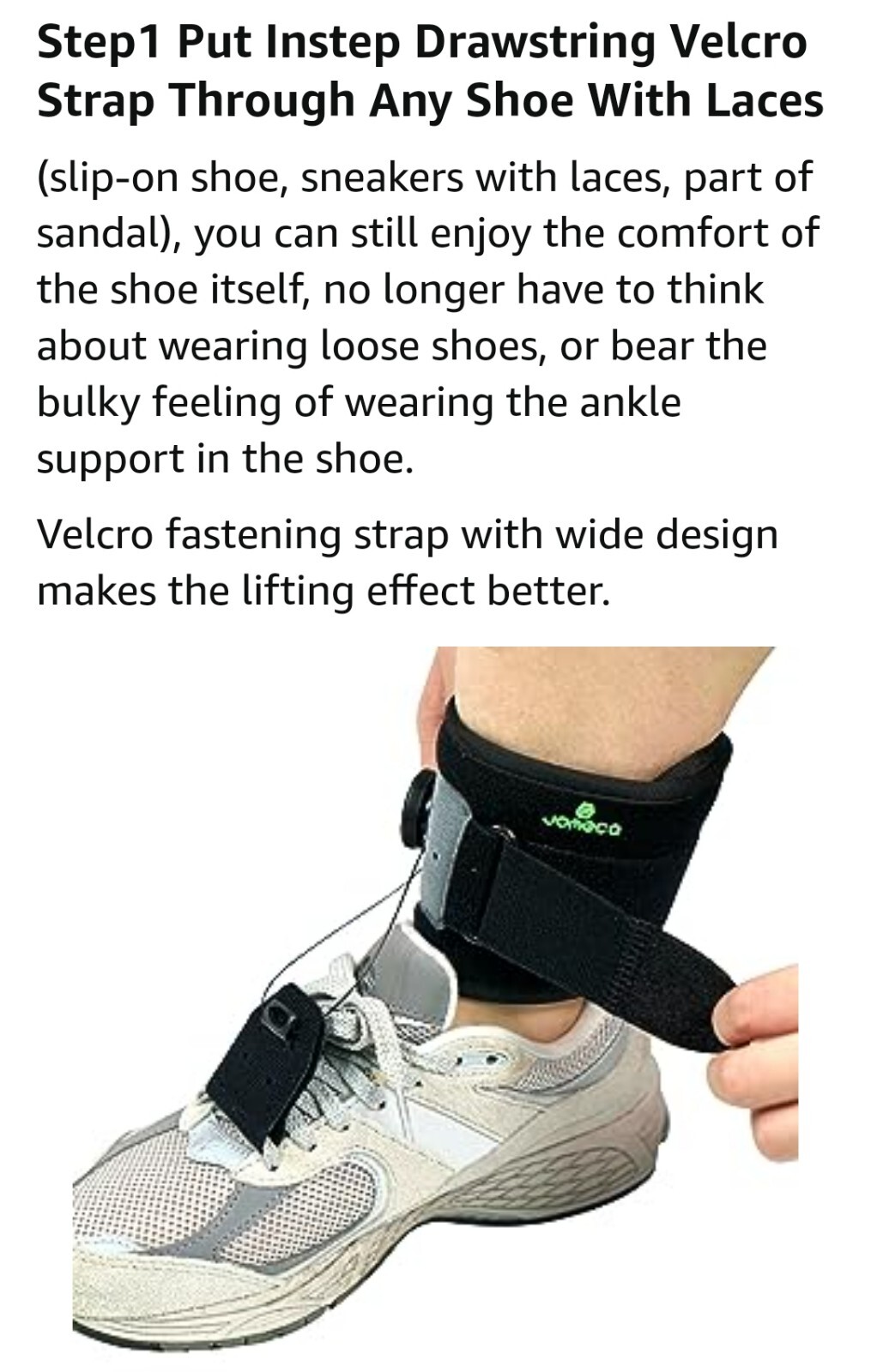 JOWECA drop foot brace reel-adjust Drop Foot Support.Fit Women/Man. 2 Gray-Black