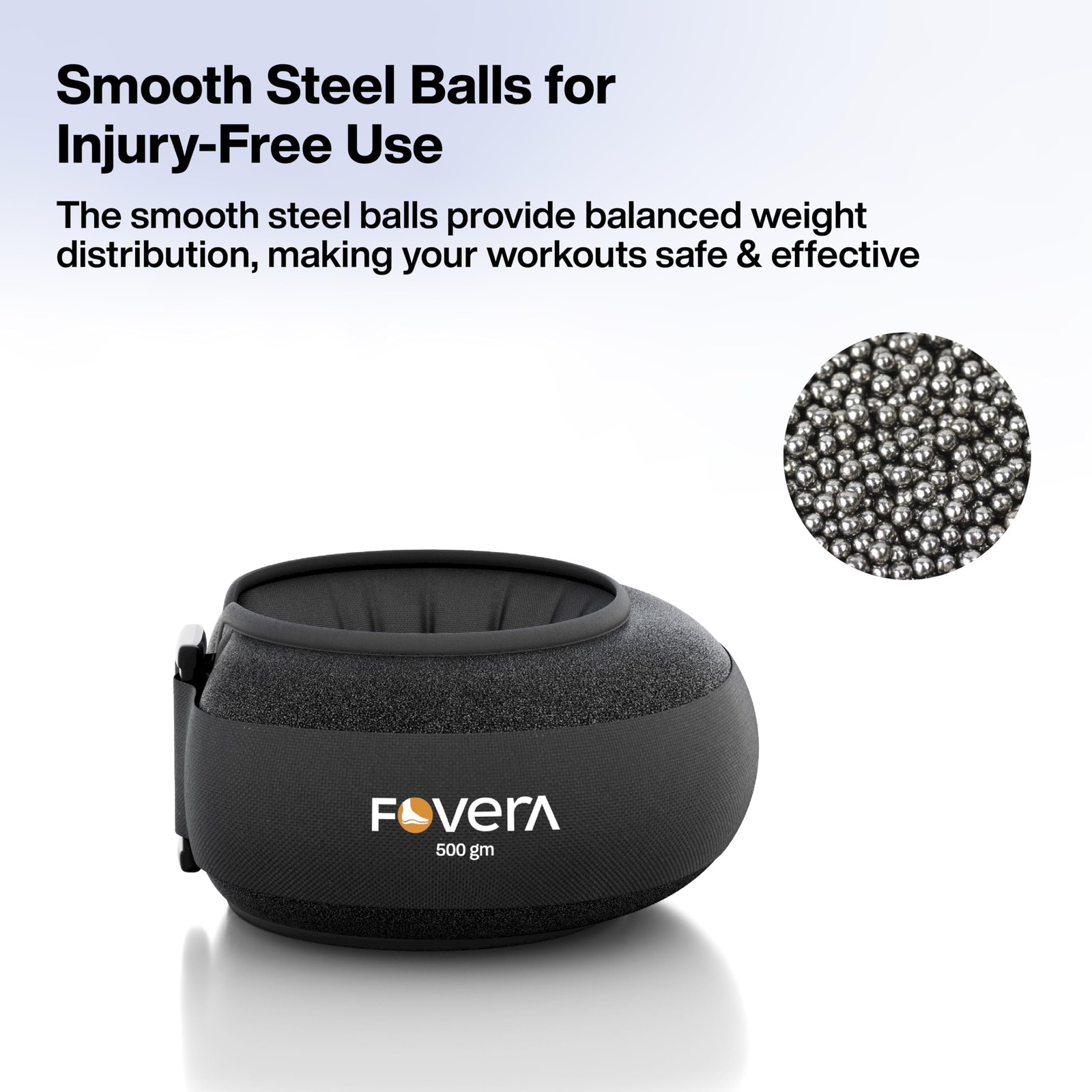 FOVERA 500g Weight Cuff Set for Strength, Rehab, Adjustable Strap, Pack of 2