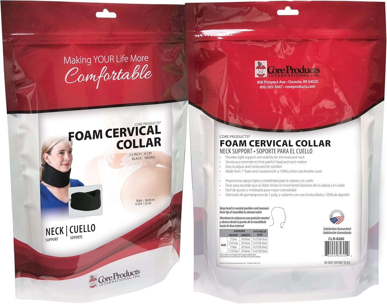 Soft Foam Cervical Collar Neck Support Brace, Helps Stabilize Vertebrae & Rel…