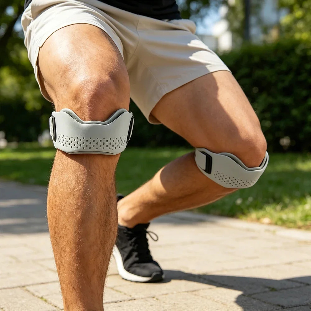 1/2Pcs Silicone Patellar Tendon Support Strap Adjustable Knee Support Pads