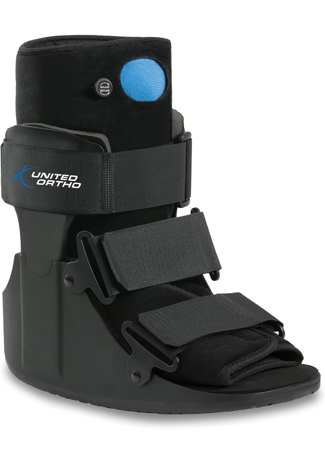 United Ortho USA14115 Short Air Cam Walker Fracture Boot, Medium, Black