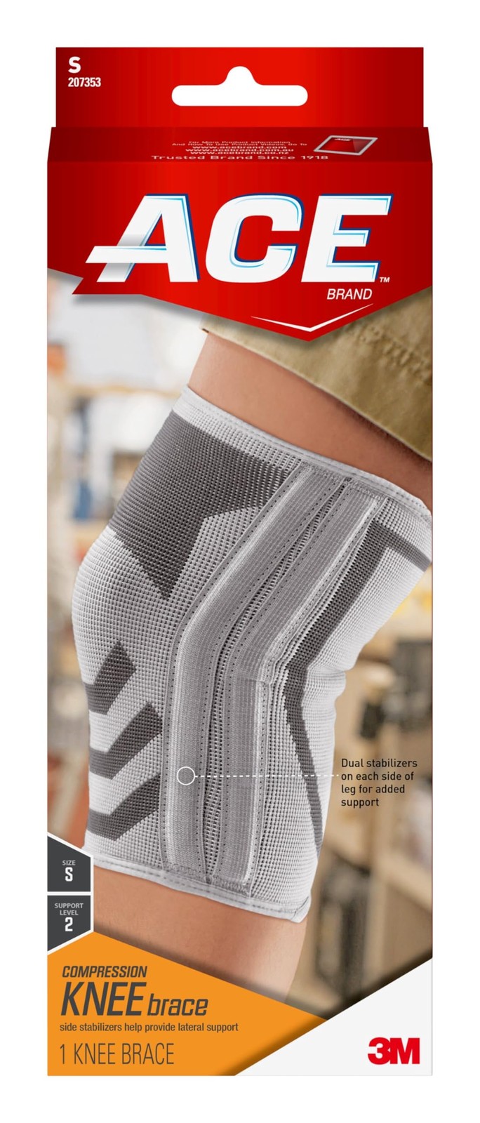 Compression Knee Brace w/Side Stabilizers, Support Injured Knee With Mild Com…