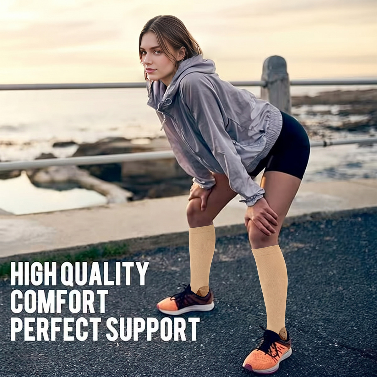 5 Pairs Copper Compression Socks 20-30mmHg Graduated Support Mens Womens S/M-XXL