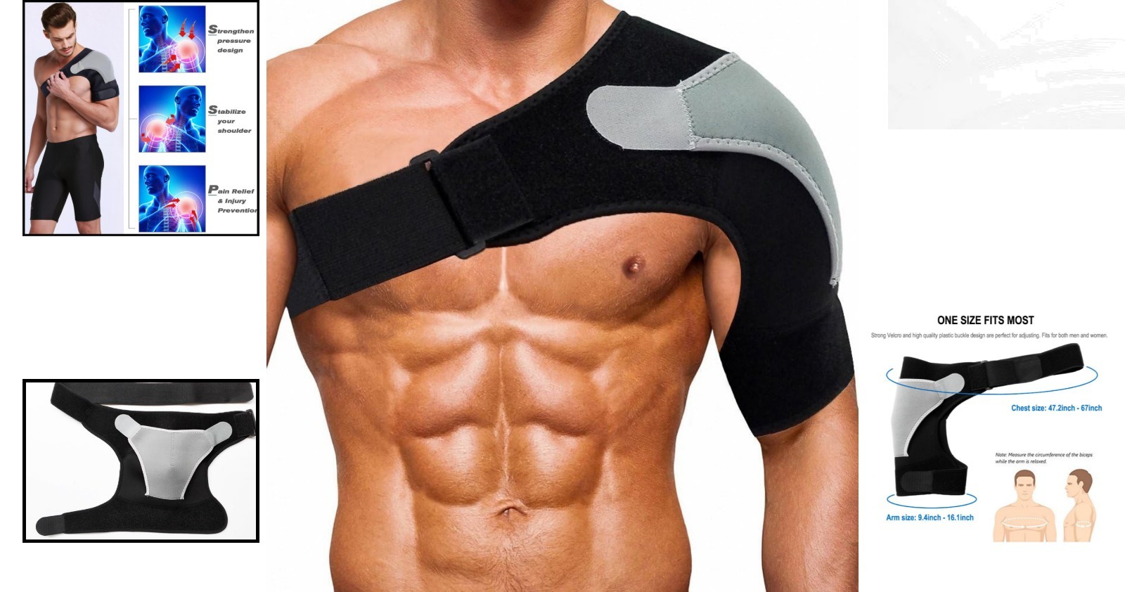 Breathable Neoprene Shoulder Support for Rotator Cuff and Injuries – Adult Size