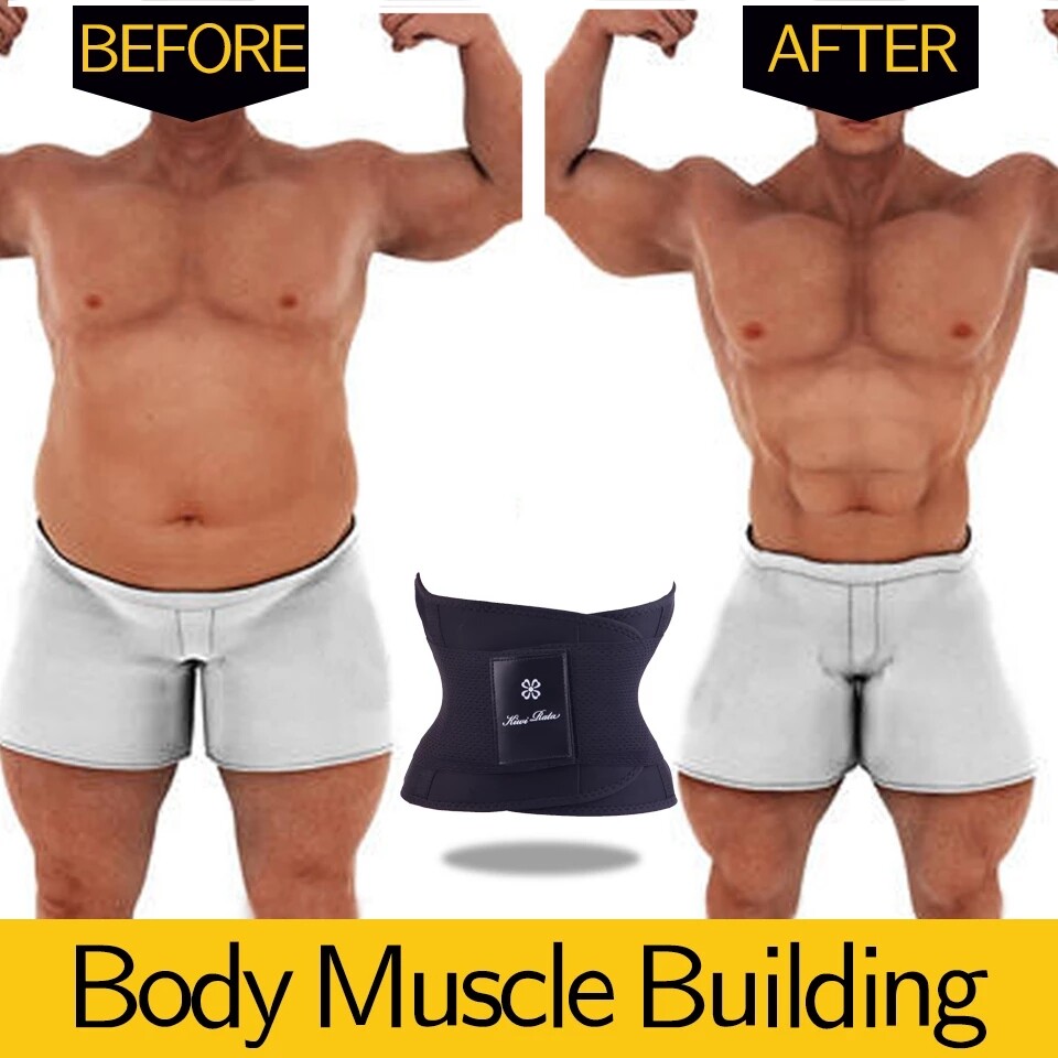 Slimming Body Shaper Mens Neoprene Waist Trimmer Belt Trainer Sauna Sweat Girdle