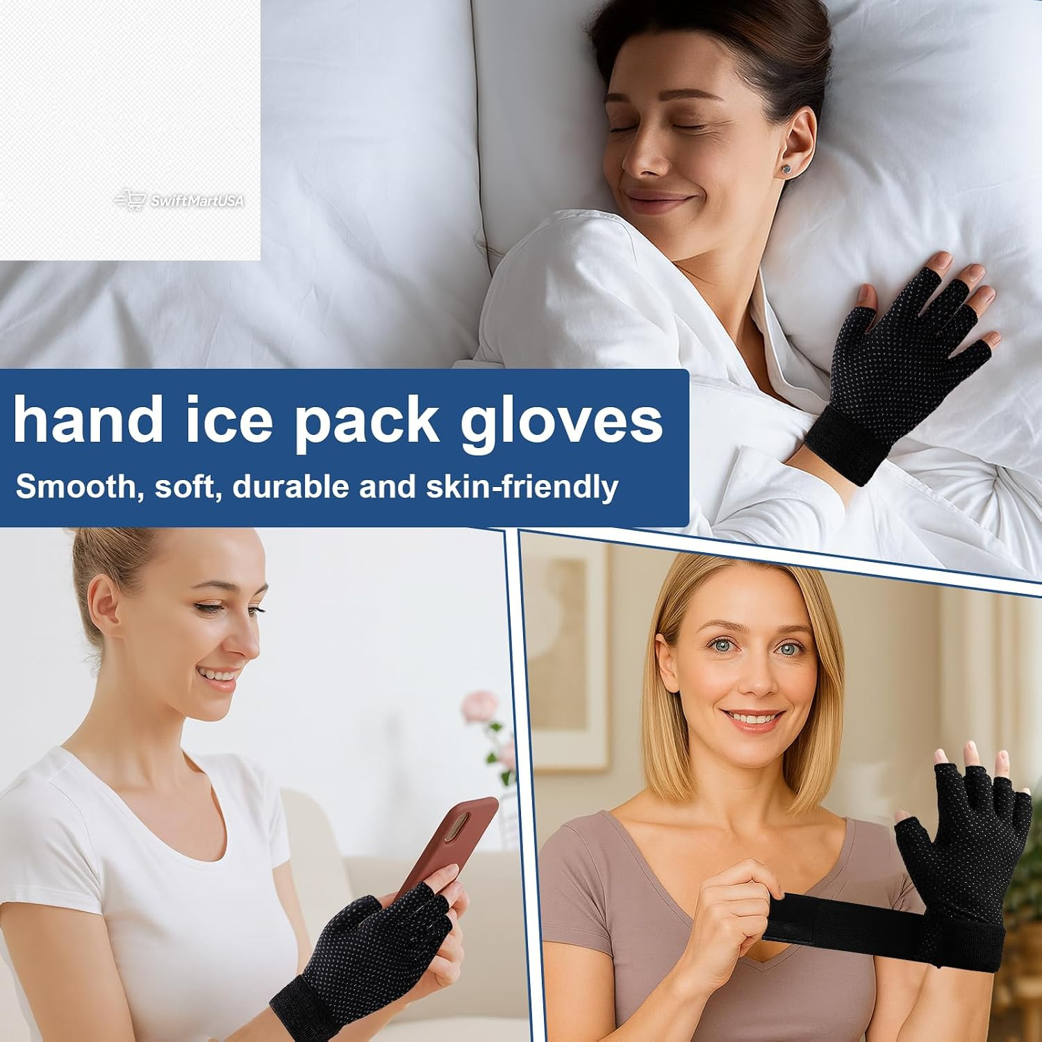 Finger Arthritis Compression Ice Pack Gloves Hot Cold Therapy Carpal Tunnel Pain