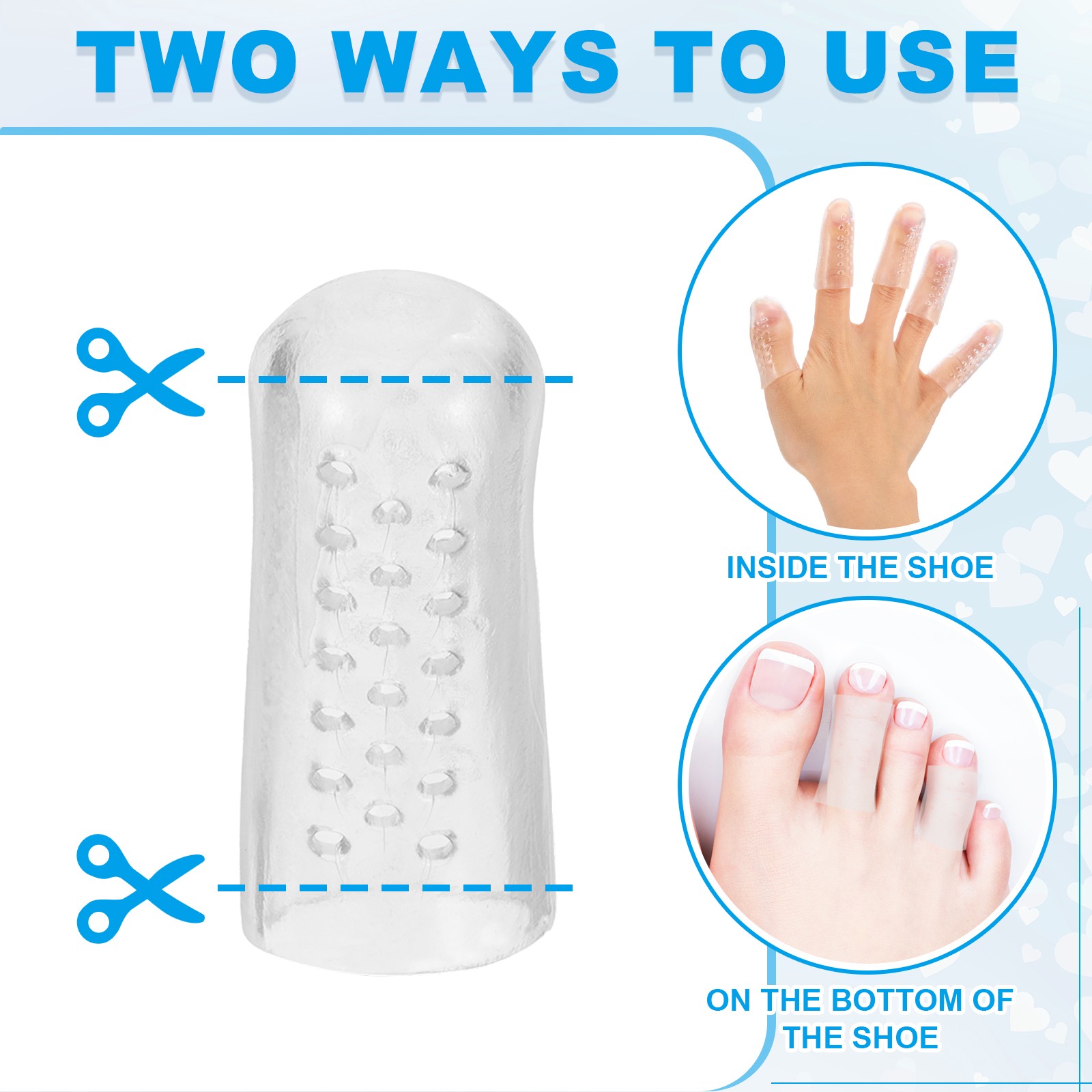 20 Pcs 1.8″x0.94″ Gel Finger Cots Silicone Breathable Finger Protector Clear