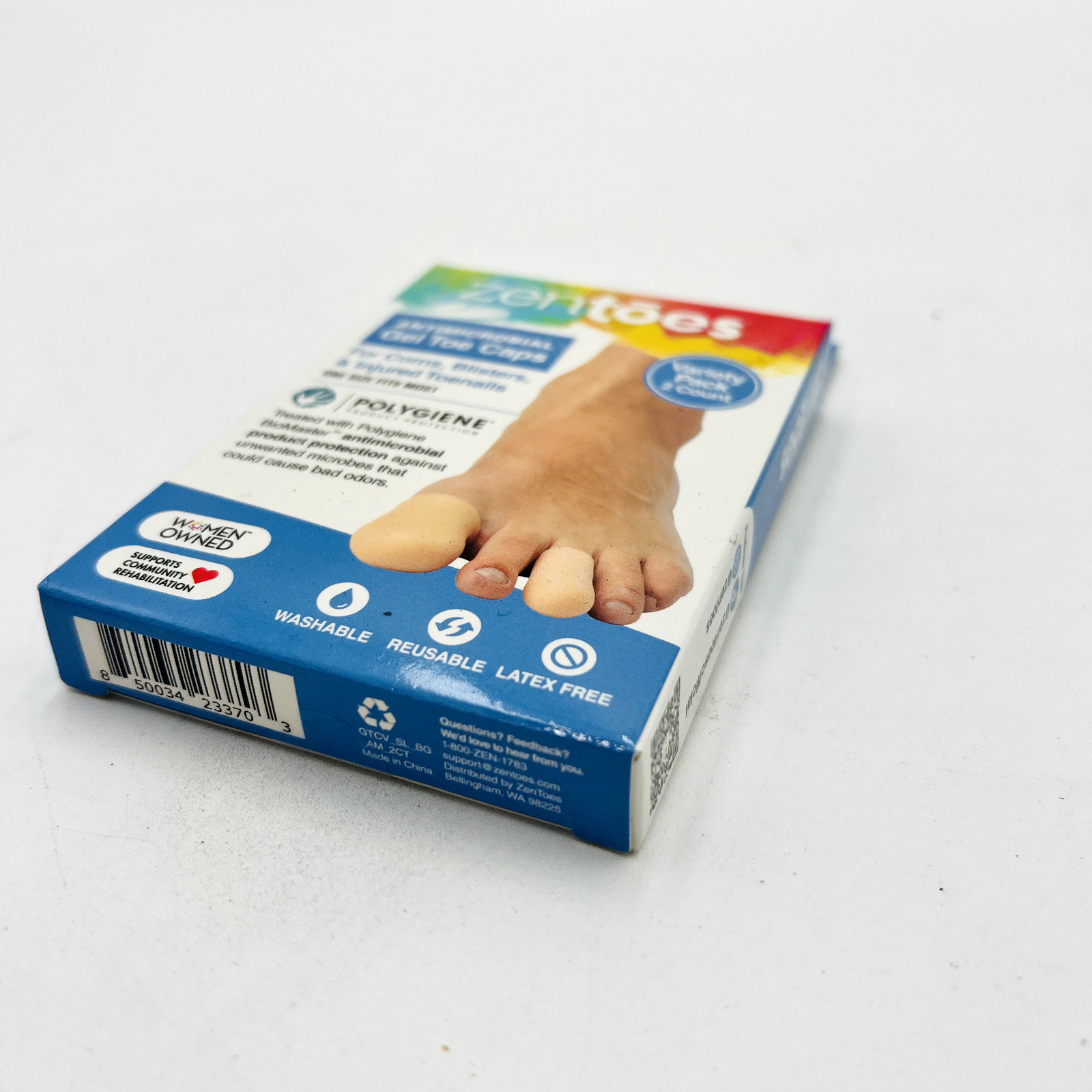 ZenToes Gel Toe Caps Variety Pack 2 Protectors Corns Ingrown Toe Nails Callus