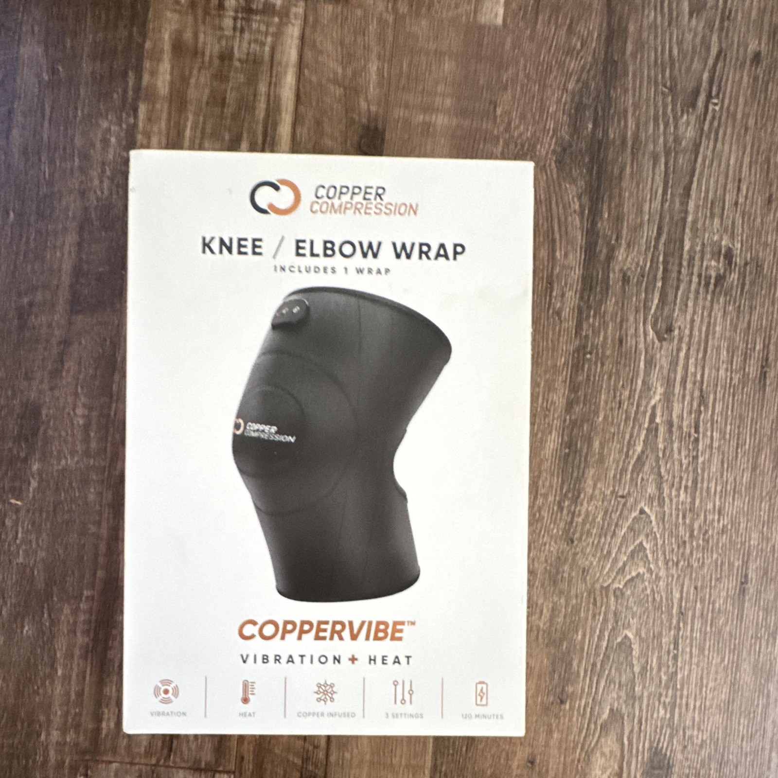 CopperVibe Copper Compression Knee/Elbow Wrap with Vibration and Heat