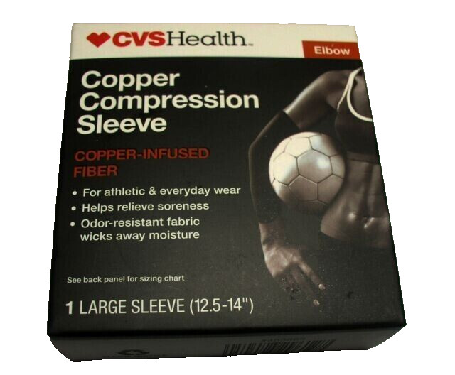 CVS Health Copper Compression Sleeve 88% Copper Fiber Elbow 1 Large Sleeve