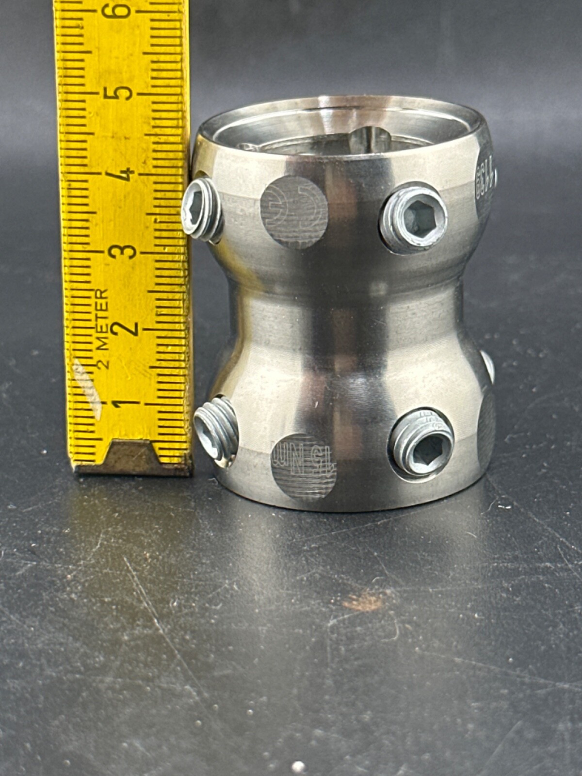 Prosthetic leg component adapter part. Double end female receiver.