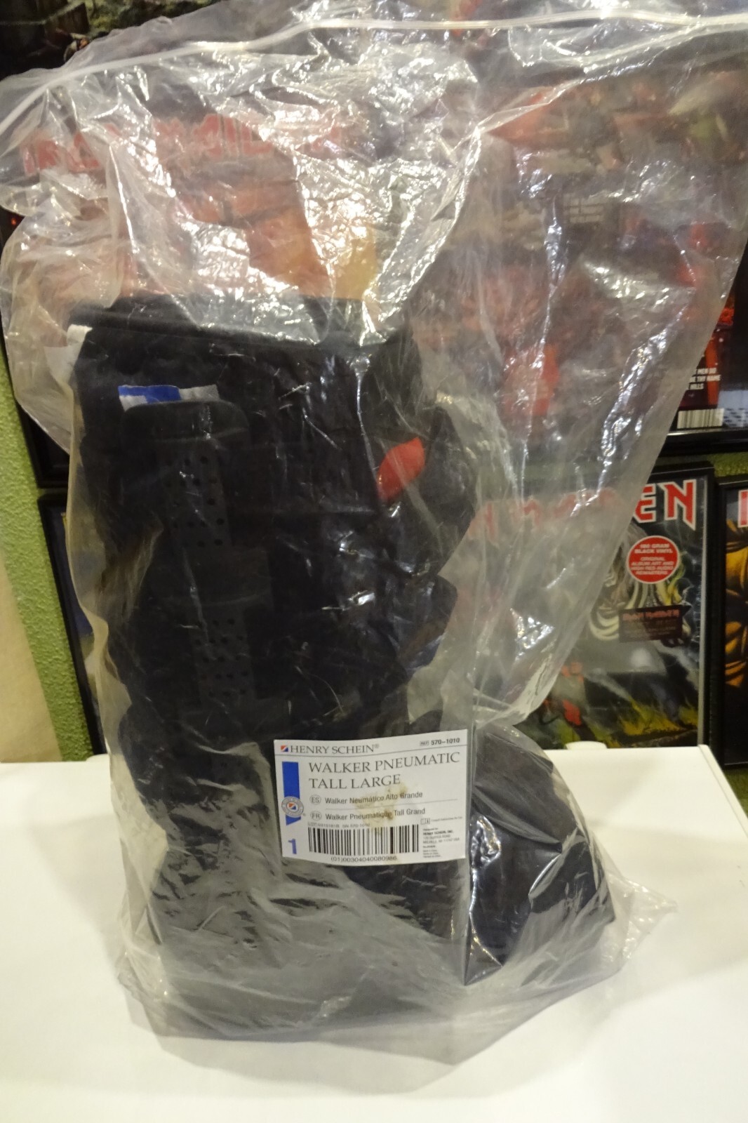 Henry Schein Black Walker Pneumatic Tall Large 570-1010 NEW