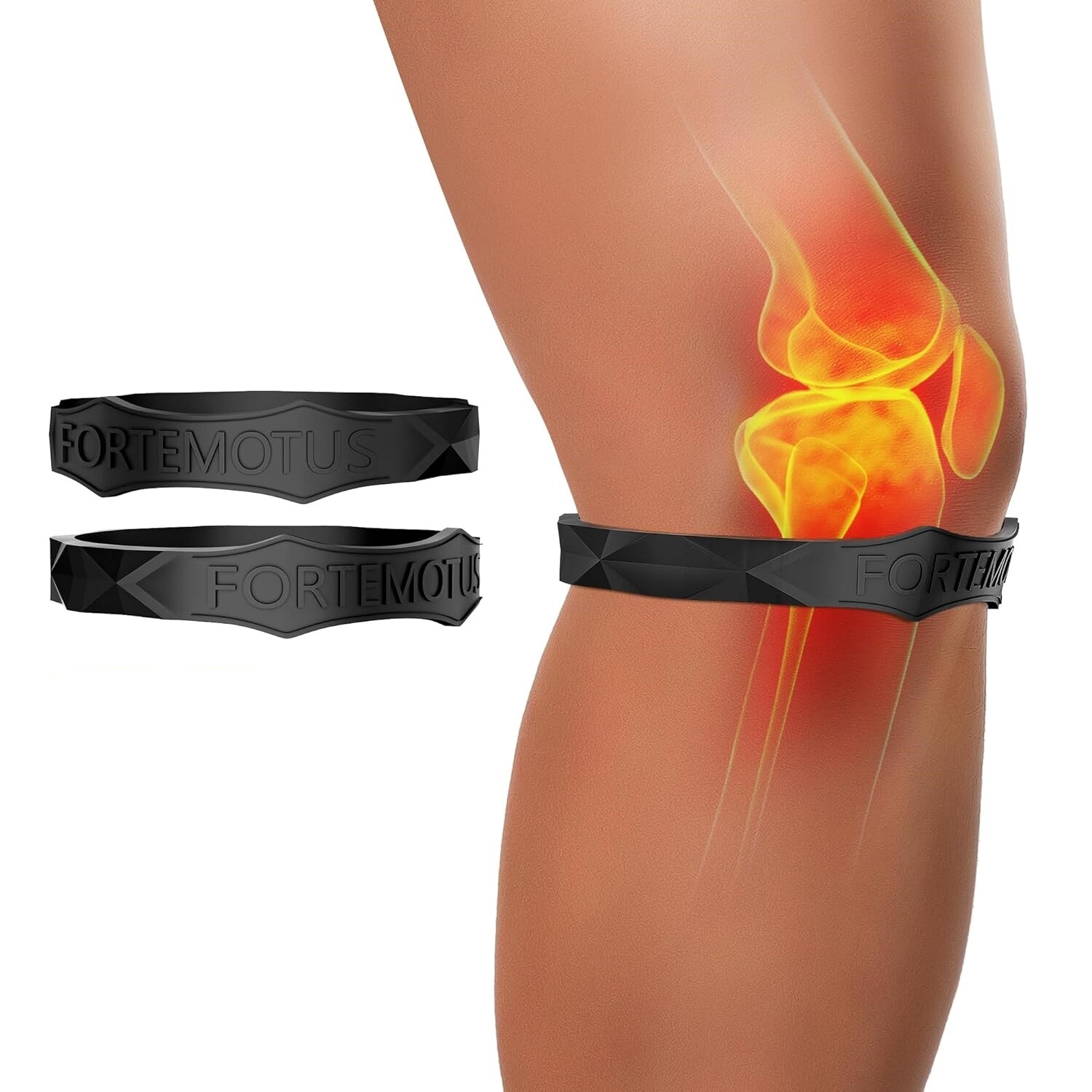 2PCS Patella Tendon Knee Straps Soft Sports Support Band Portable Gym Stabilizer