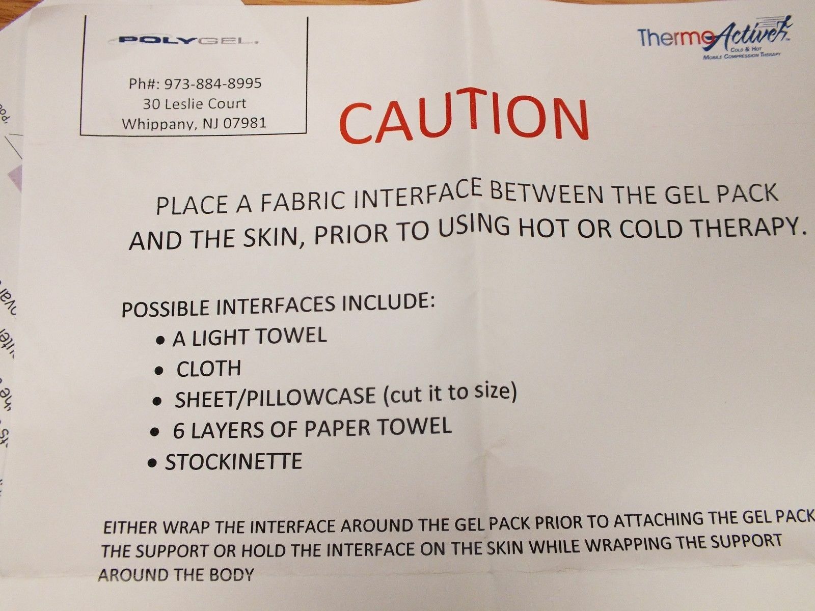*REPLACEMENT* Manuals/Info Sheets For Thermo Active Medical Knee/Elbow Therapy