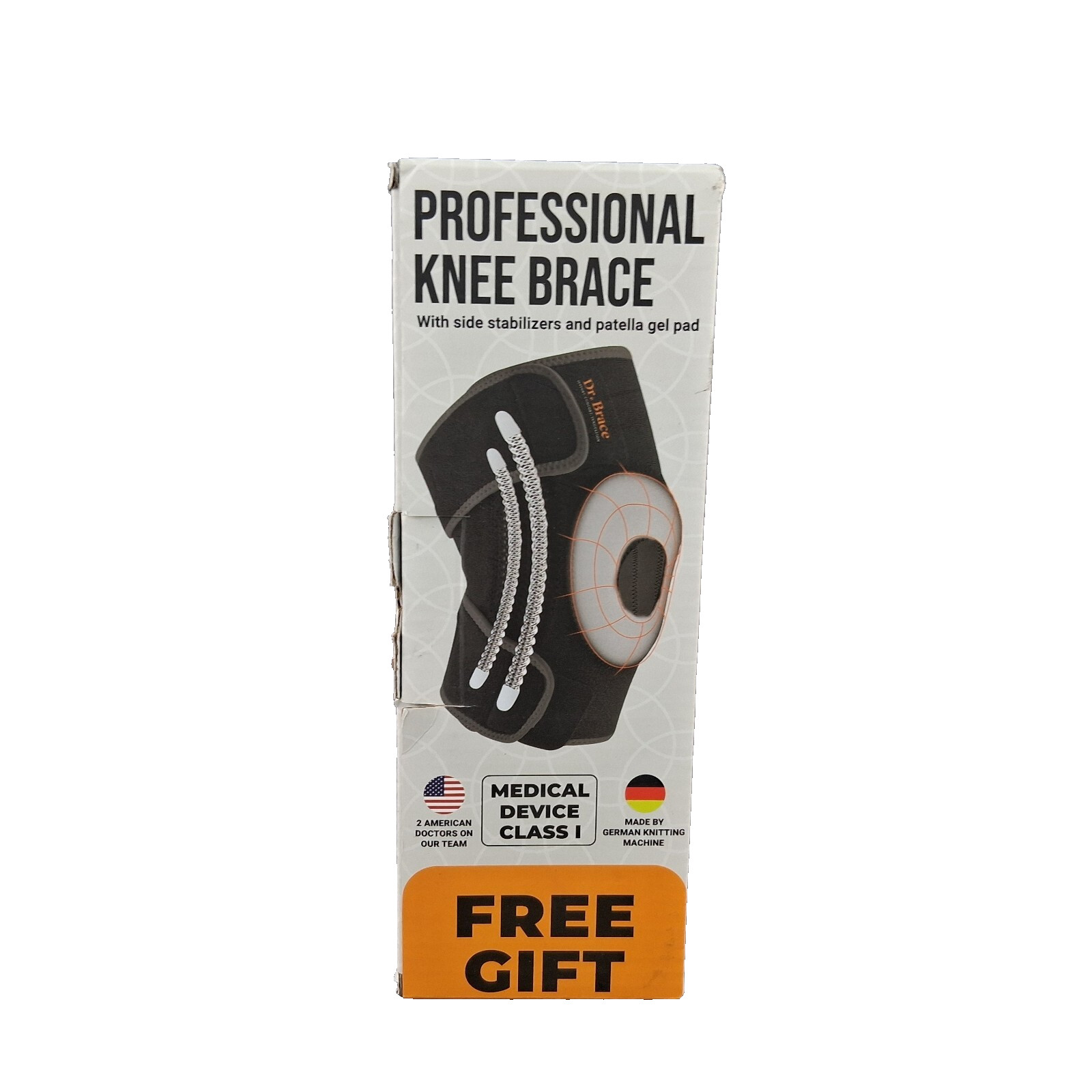 DR. BRACE Elite Knee Brace With Side Stabilizers & Patella Gel Pad Size L