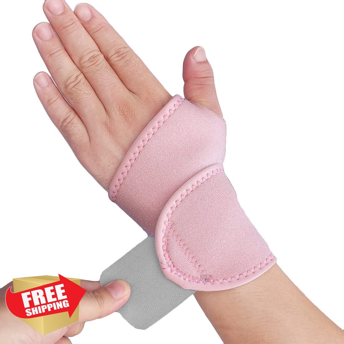 YUNYILAN 2pk Pink Wrist Brace Carpal Tunnel Support Strap