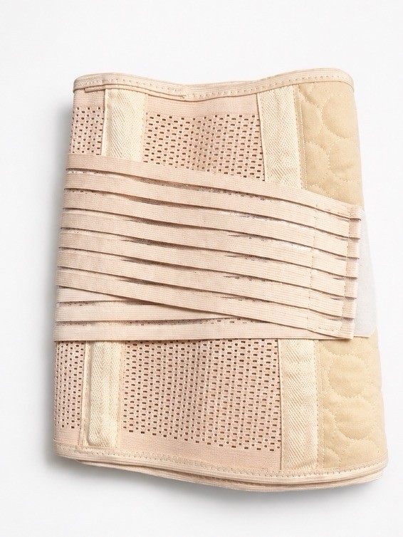 Women Postpartum Belly Binder Compression Wrap C-Section Support Belt Light Pink