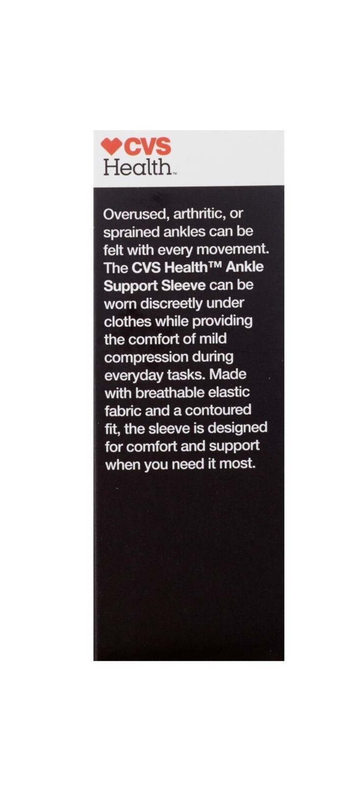CVS Ankle Support Sleeve Mild Compression Size Large 15-17.5 in
