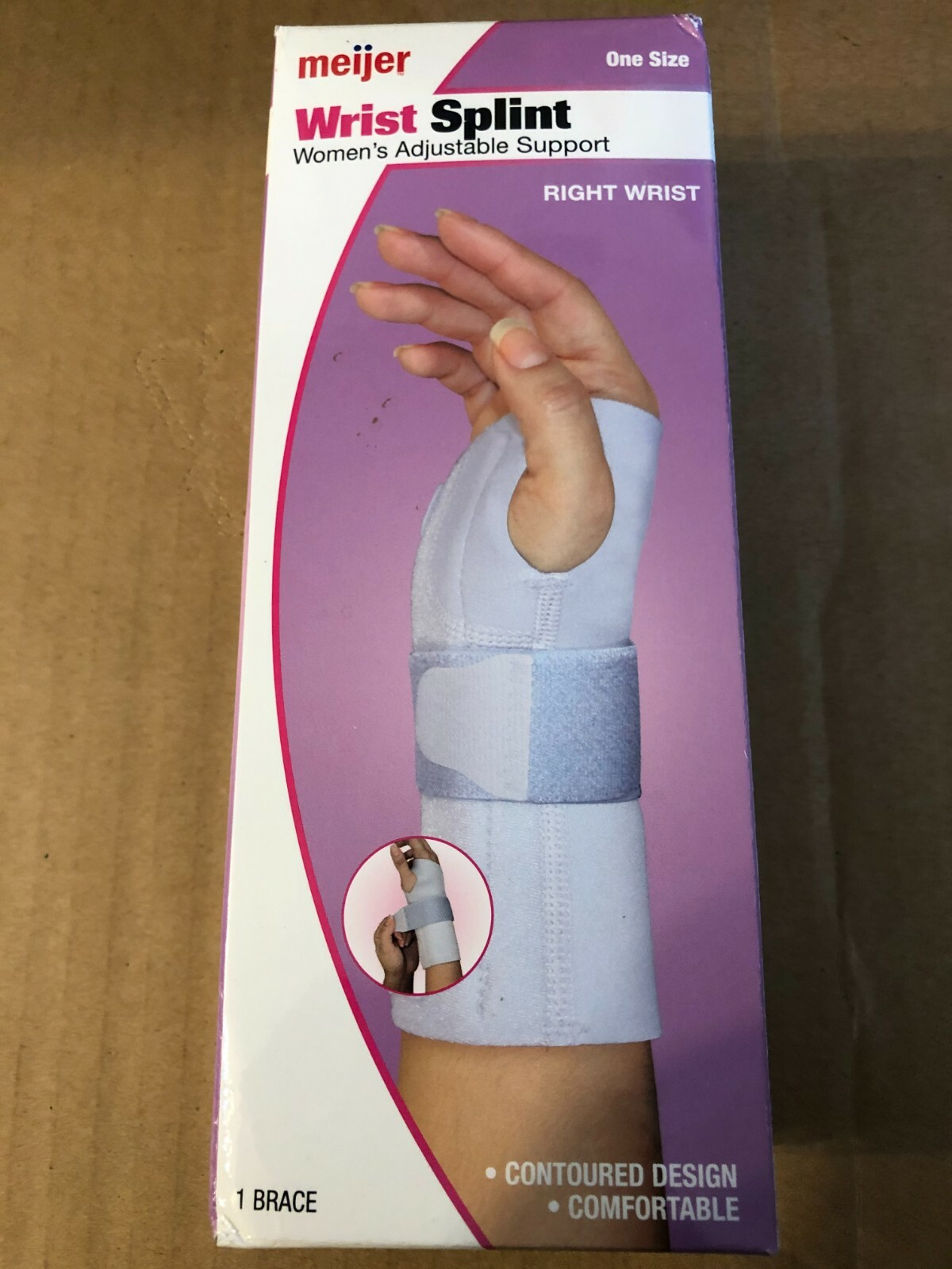 Meijer RIGHT Wrist Splint Women’s Adjustable Support 1 Brace, One Size