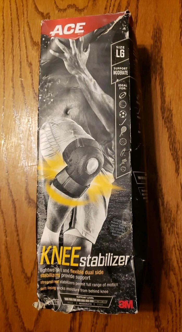 ACE ACTIVE SPORT KNEE STABILIZER 3M SIZE LARGE MODERATE SUPPORT ALL SPORTS