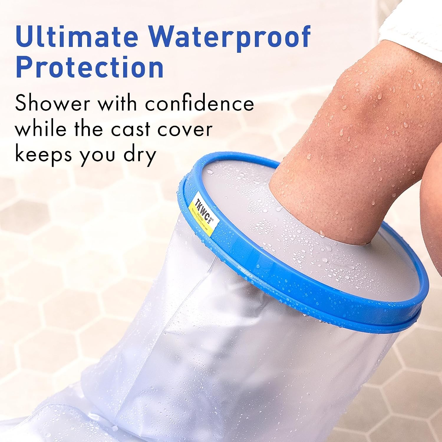 Water Proof Leg Cast Cover for Shower – Watertight Foot Protector Extra Wide XL