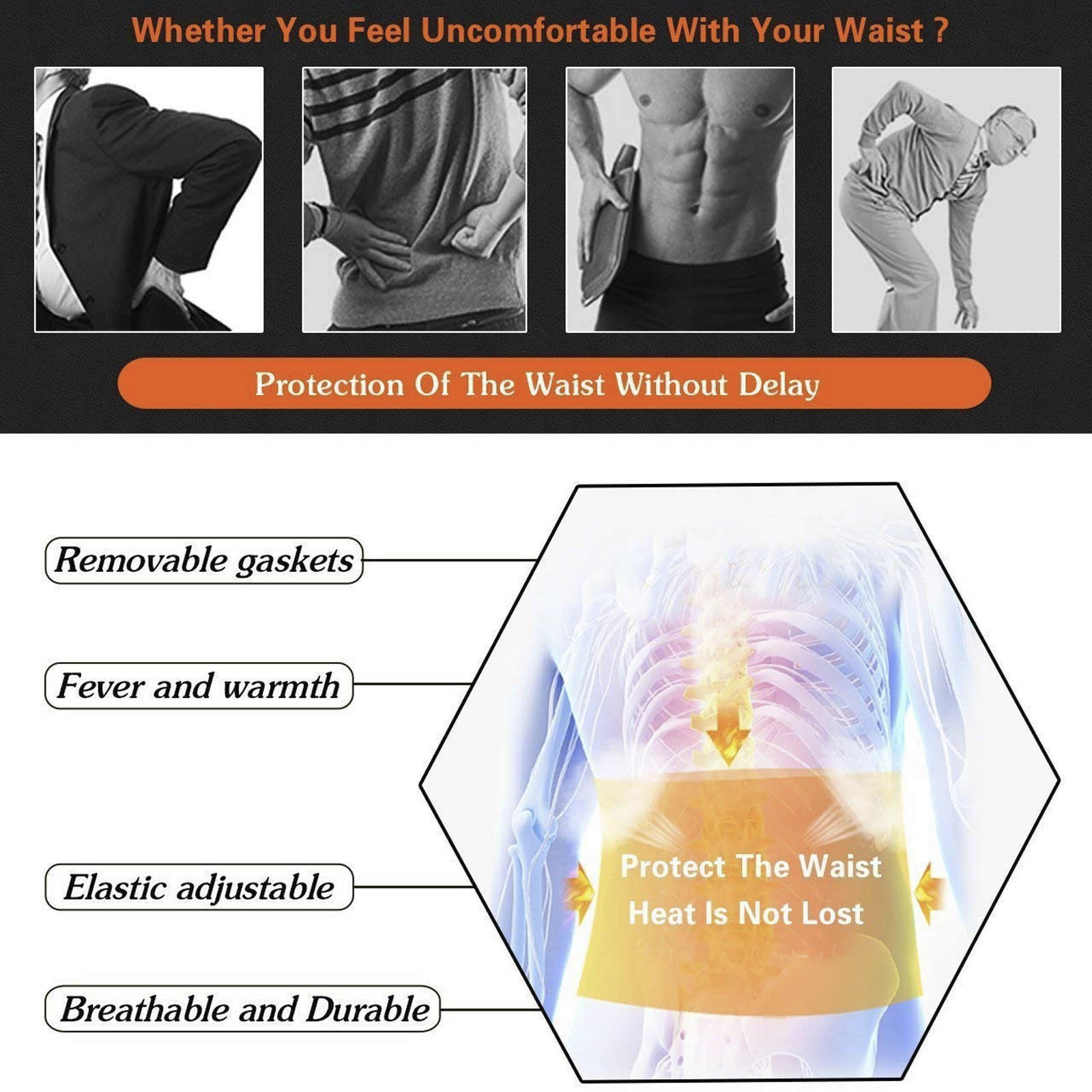 Adjustable Back Brace for Lower Back Pain Relief Lumbar Fits Sciatica Work Gym