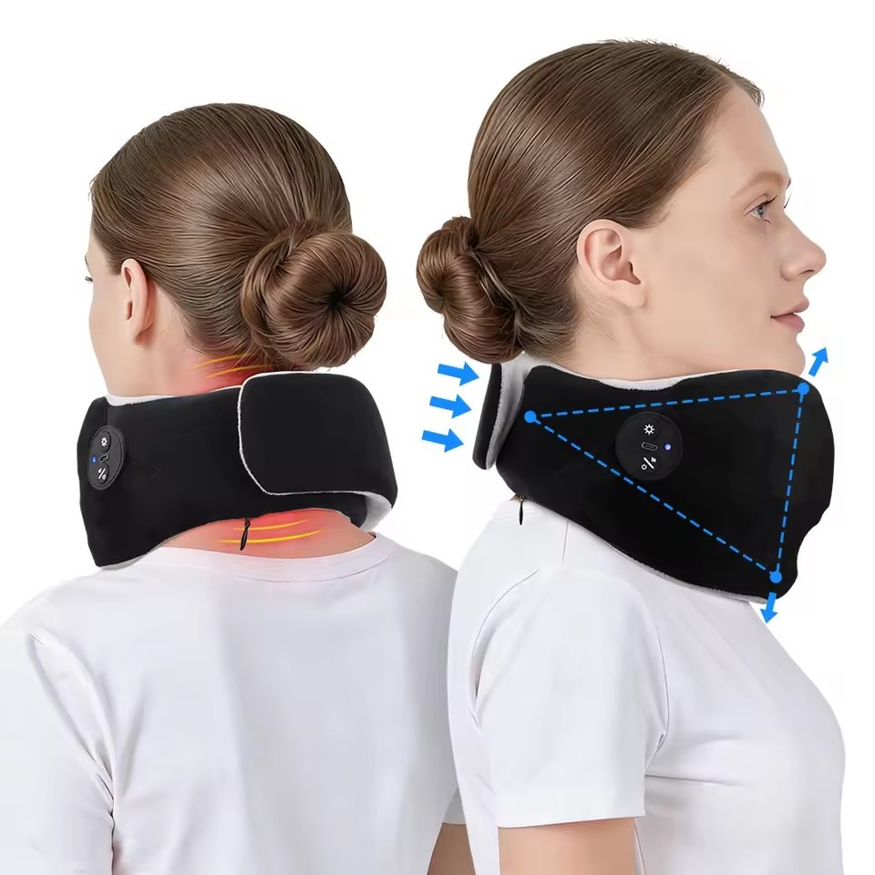 Heated Neck Brace Cervical Support Collar with 4 Heating Gears for Pain Relief