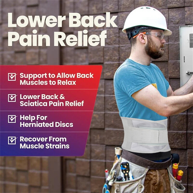 Adjustable Lower Back Support Lumbar Brace Waist Belt For Men Women Pain Relief