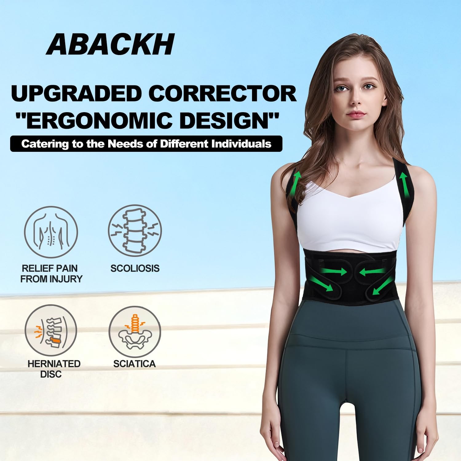 Upgraded Back Brace Posture Corrector for and Men – Adjustable Back Brace wit…