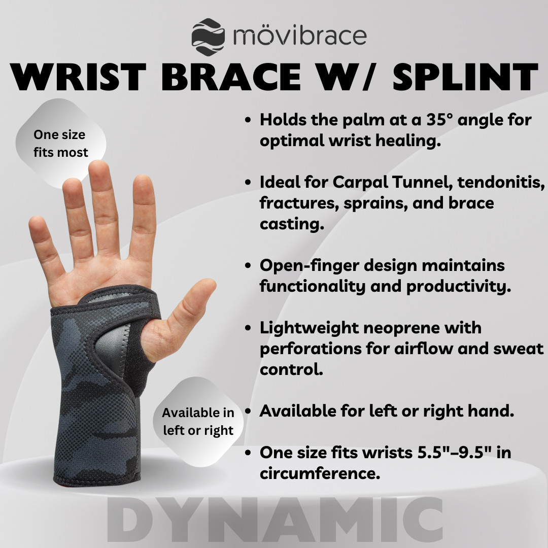 Mövibrace Dynamic Wrist Splint Brace – Available in Right or Left
