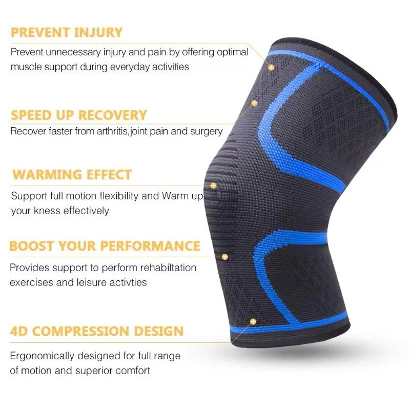 Compression Knee Sleeve Support Brace for Sports Running Gym Men Women
