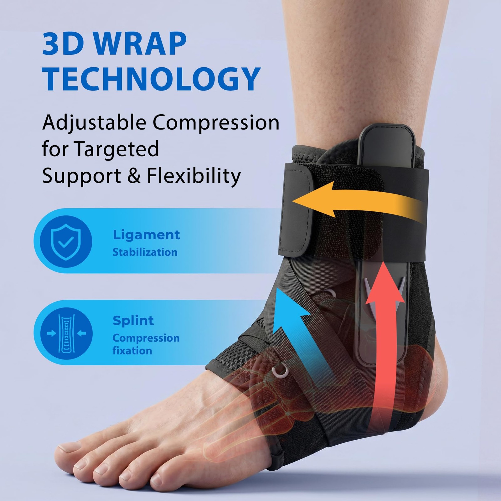 Ankle Brace for Men & , Adjustable Lace-Up Ankle for Sprained Ankle Recovery,…
