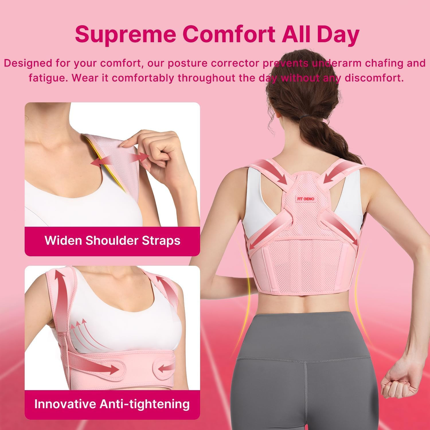 Posture Corrector for Women: Adjustable Lightweight Upper Back Brace for Neck Sh