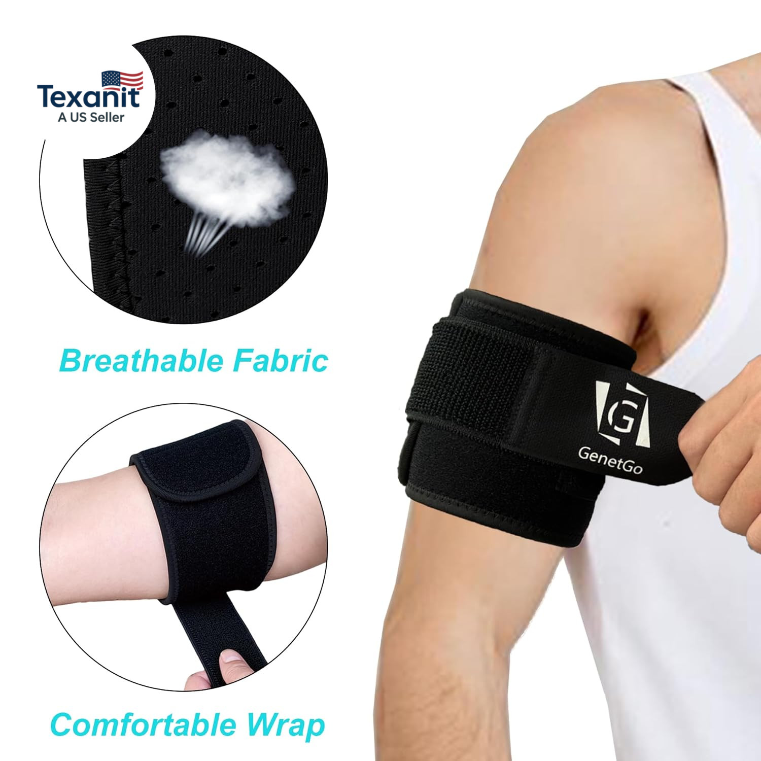 Bicep & Tricep Tendonitis Brace Compression Sleeve – Pain Relief for Bicep and T