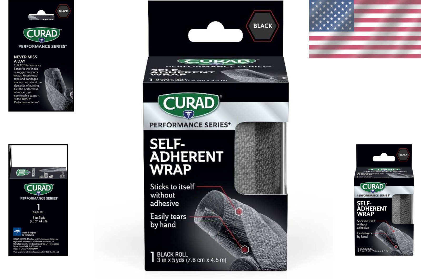 Self-Adherent Athletic Wrap 3″ x 5 Yards for Sports Injuries & Recovery