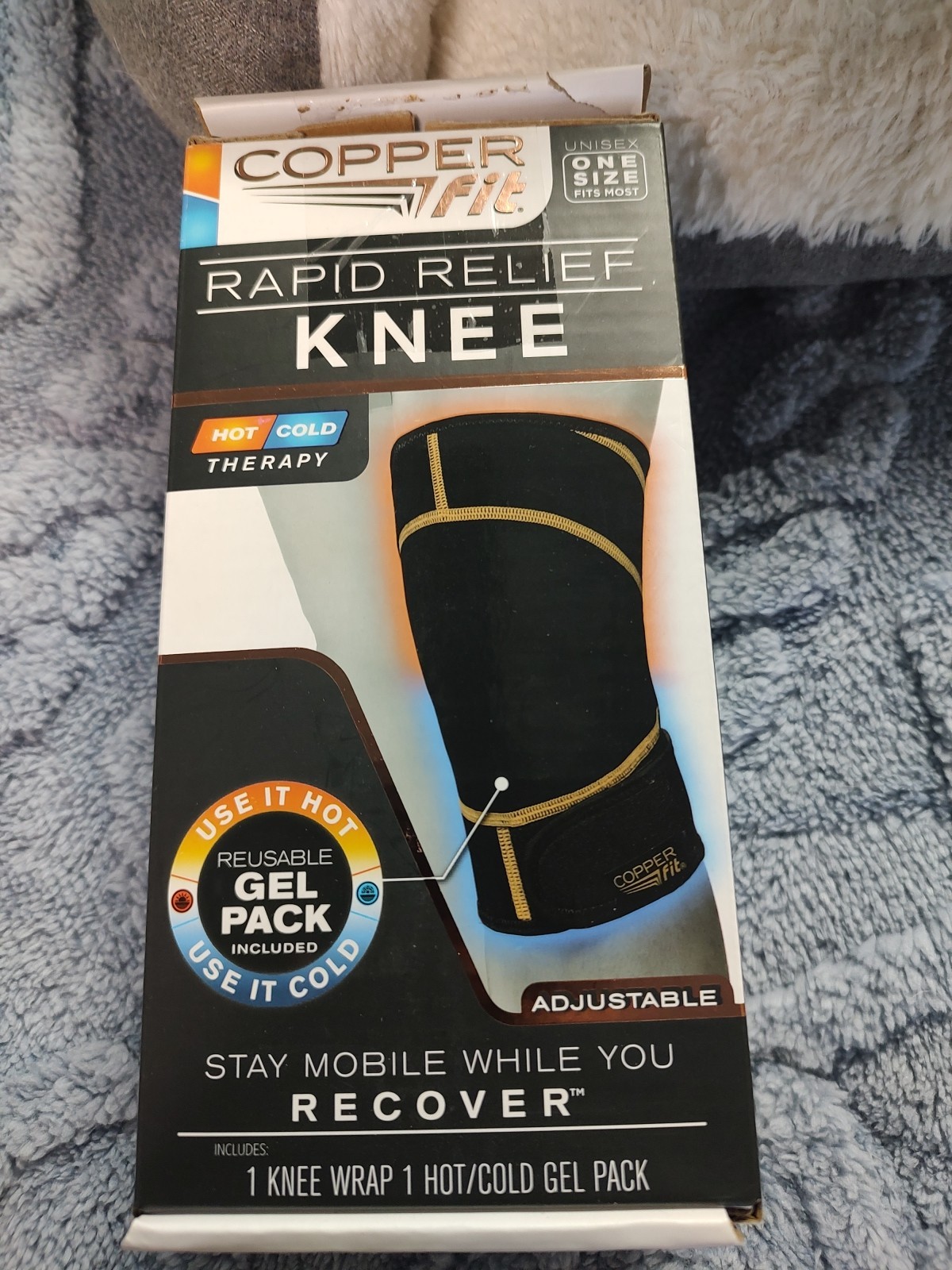 Copper Fit Rapid Relief, KNEE Wrap with Hot/Cold Gel Pack – FREE SHIPPING