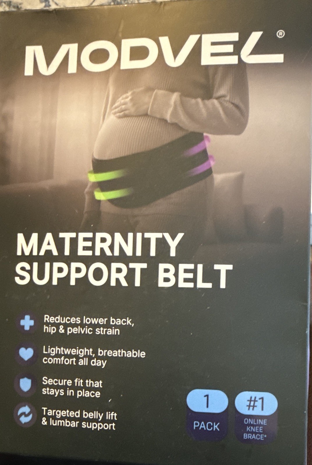 MODVEL Maternity Support Belt XXL Black Abdomen/Back/Hip/Pelvis – adjustable NEW