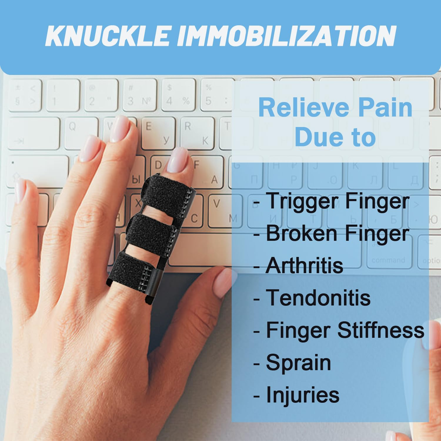 Finger Brace 4PCS Universal Trigger Finger Splint for Knuckle Immobilization,…