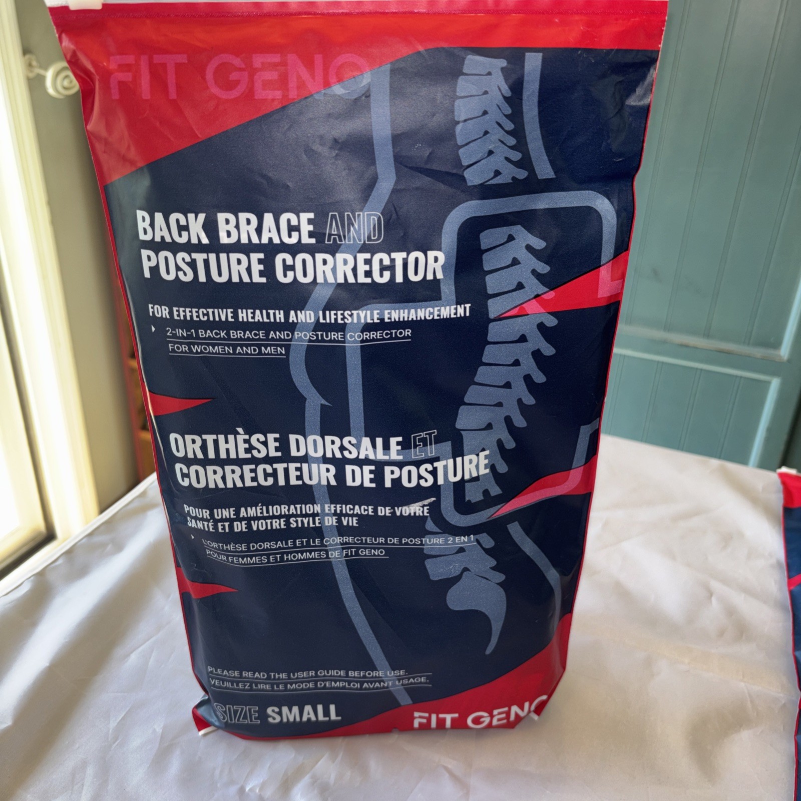 FitGeno Black 2 In 1 Back Brace And Posture Corrector Sizes S,M,L *BRAND NEW!*