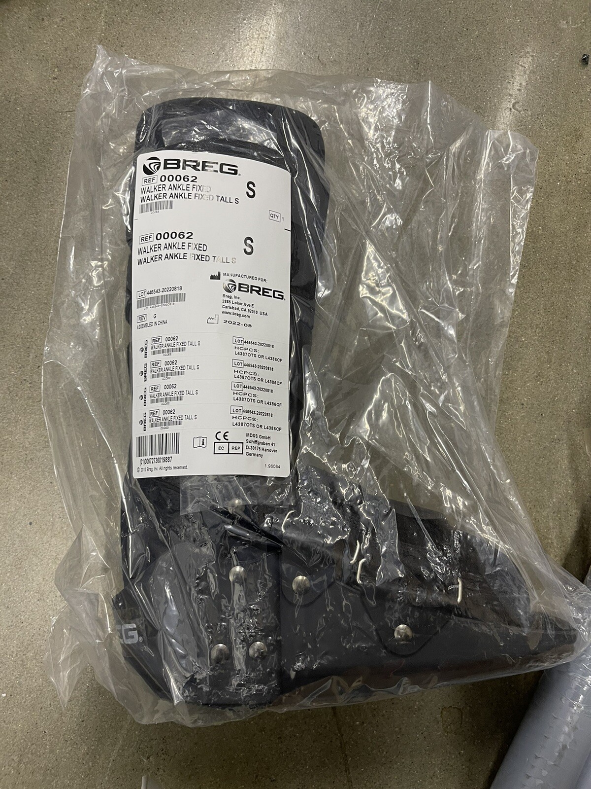 Ankle Walker Boot Breg® Fixed Non-Pneumatic Small 00062