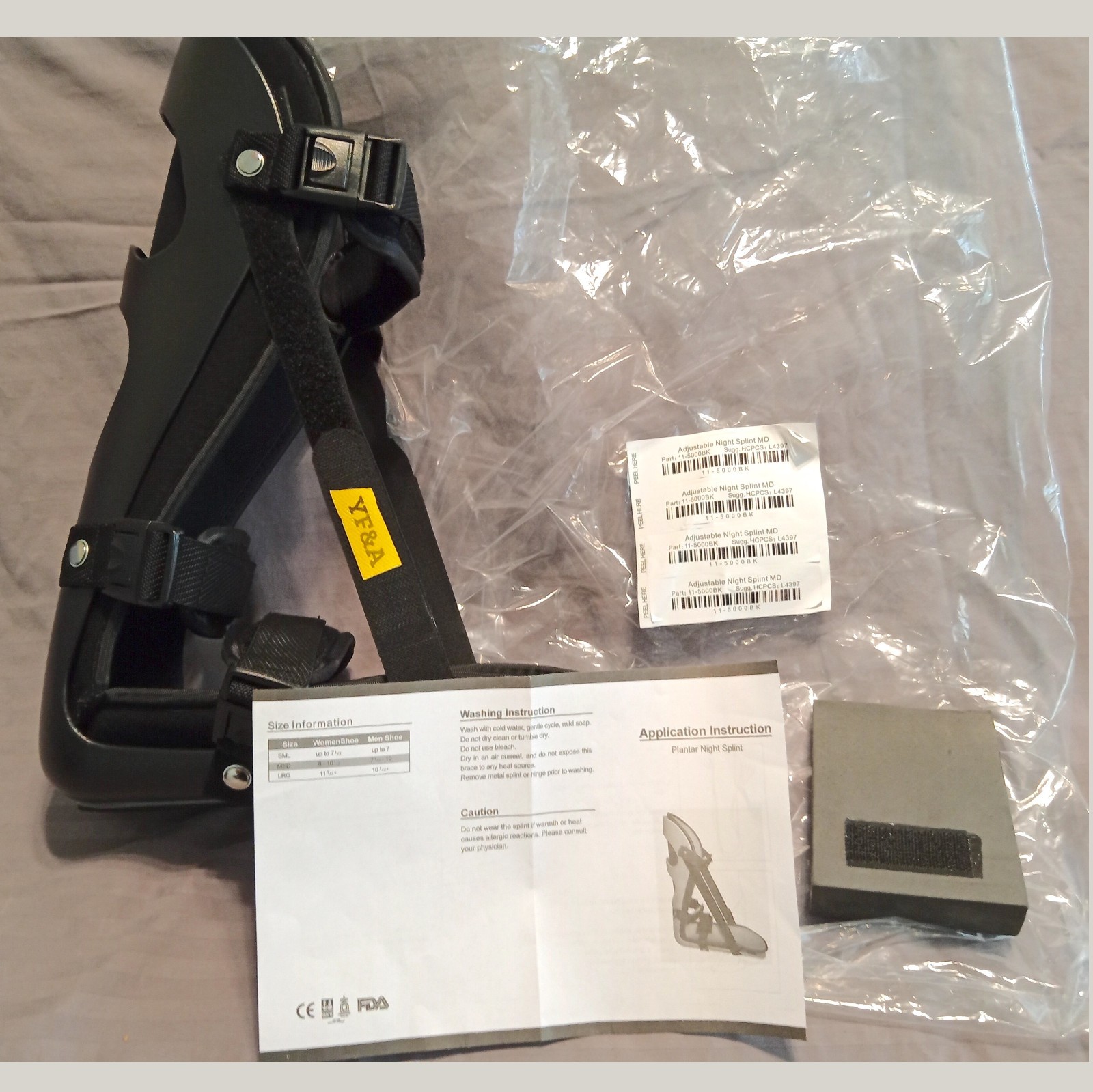 AliMed Adjustable Night Splint (Medium) Part: 11-5000BK / HCPS: L4397
