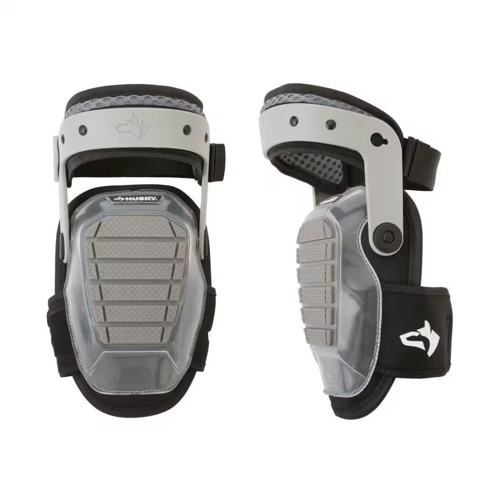 Gray Gel Soft Cap Articulating Hinge Knee Pad with Adjustable Straps