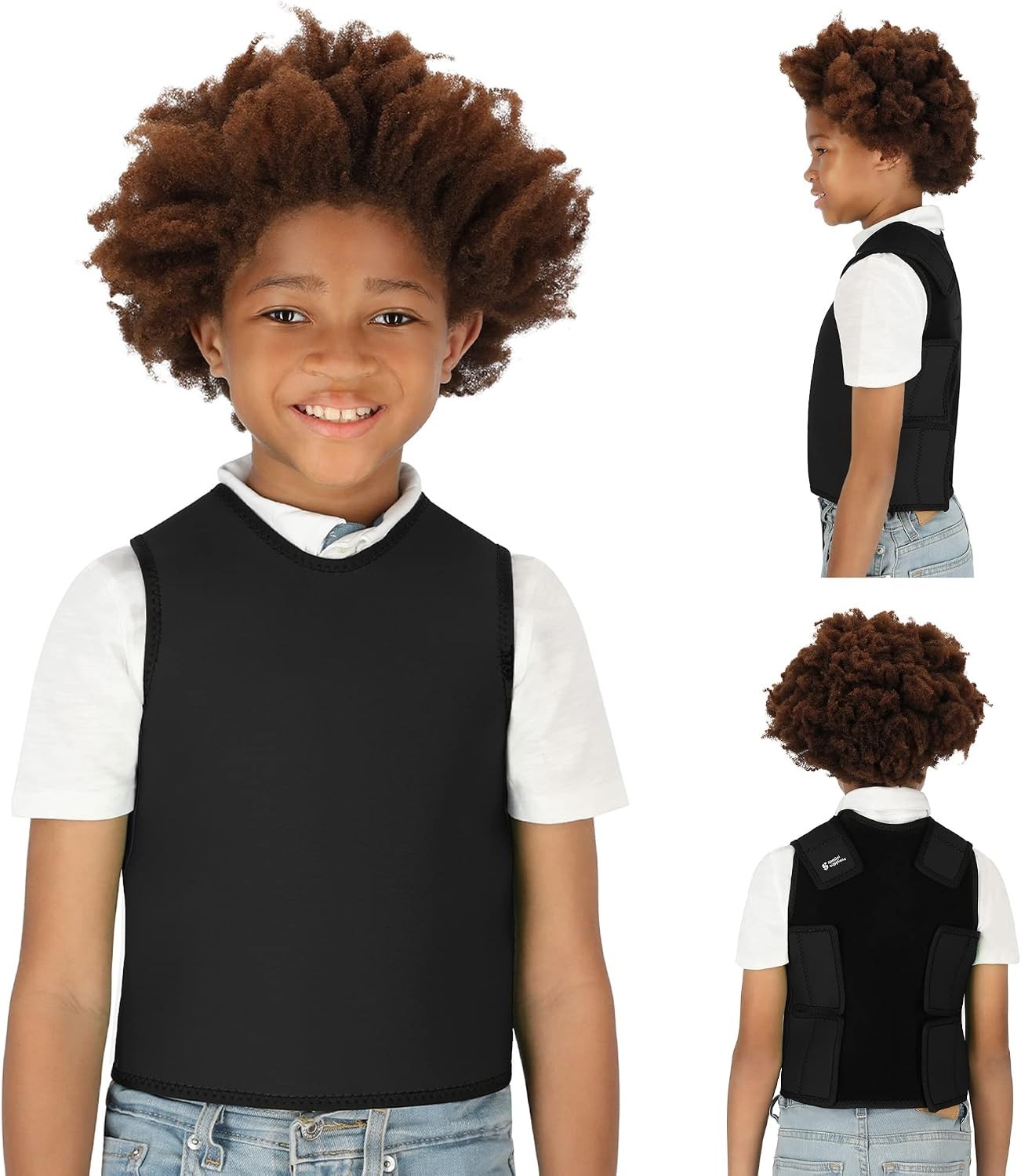 Sensory Compression Vest Deep Pressure Comfort Black, Small