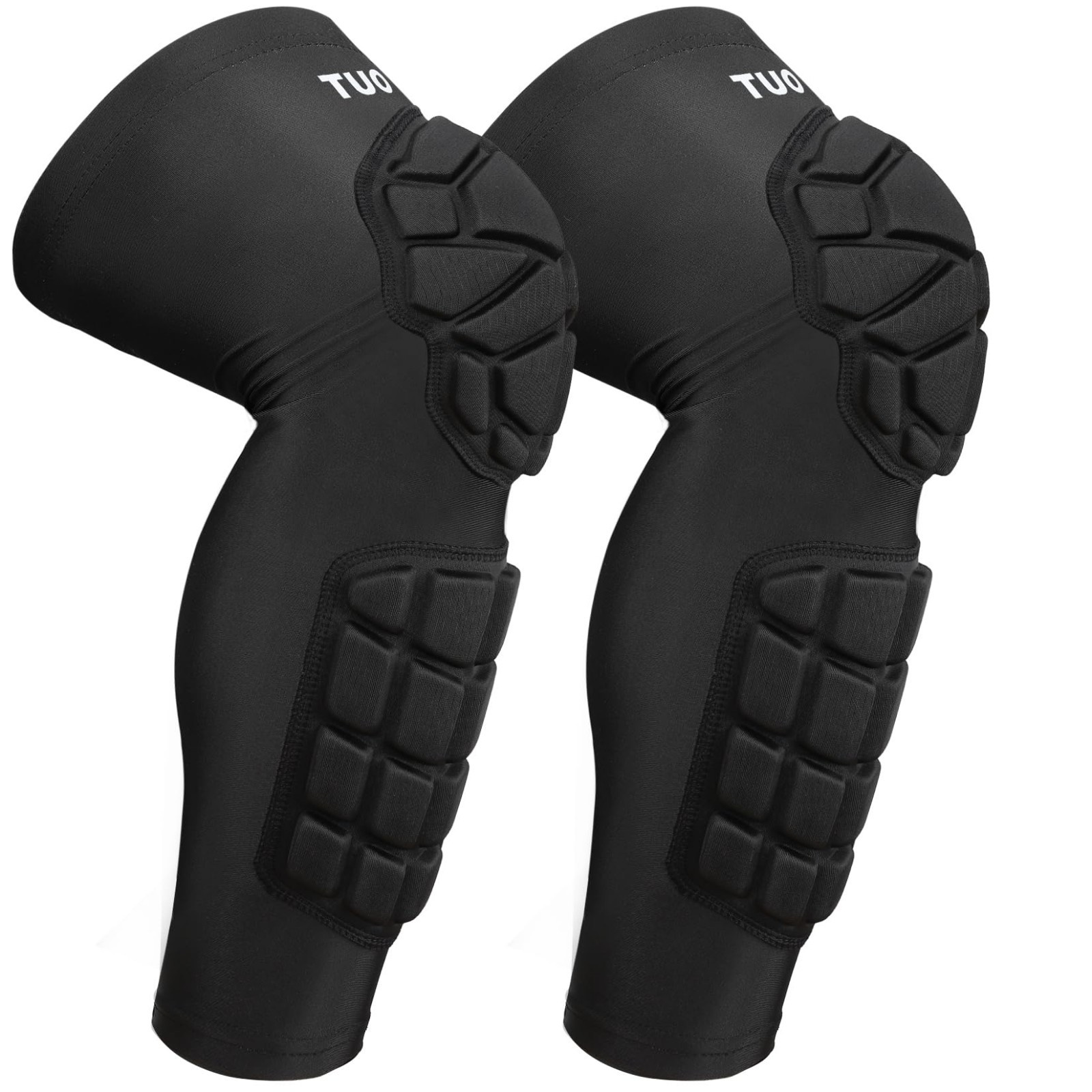 Padded Knee & Shin Guards Compression Sleeves for Football, Basketball, Soccer –